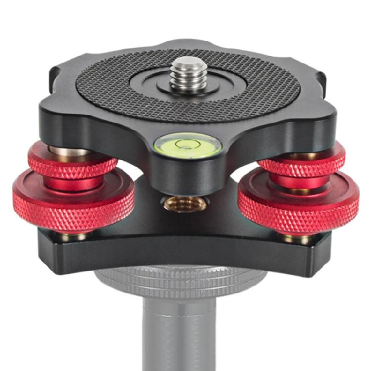 Tri-wheel Aluminum Alloy Fine Adjustment Dials Leveling Base for Camera Tripod