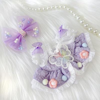 Set vestito farfalla e fermaglio fiocco per animali di peluche [per 10~15cm] [Prodotto]