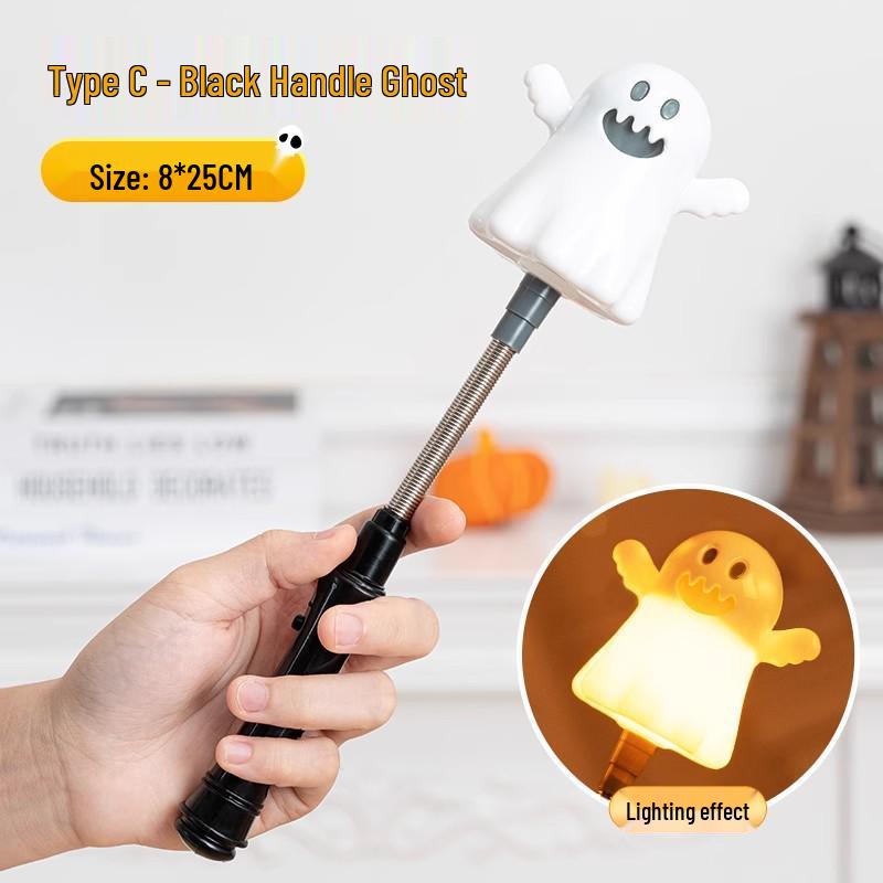 Halloween Pumpkin Lantern Hand-Crank Light-Up Stick for Kids - Festive Decoration and Gift