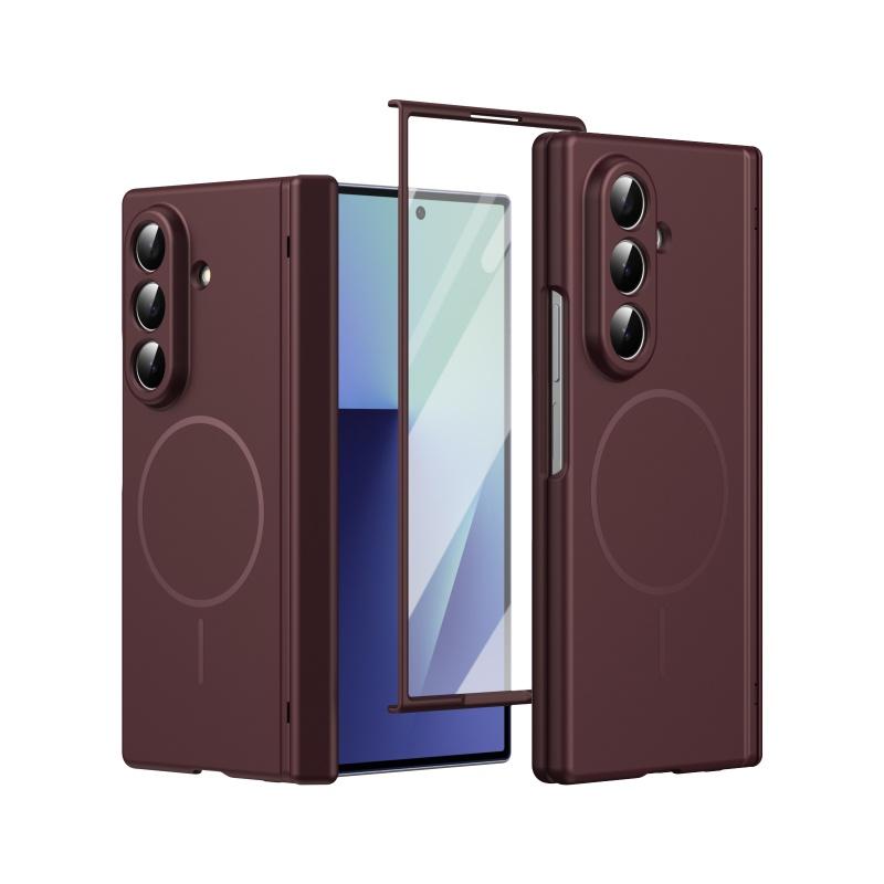 Business Skin Feel PC Hinge Protect Case for Samsung Galaxy Z Fold 8 Ultra 7 6 5 4 3 with Film Magnetic Wireless Charging Cover