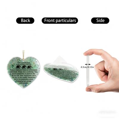 Ceramic Double-sided Heart-shaped Elephant Friendship Ornament Christmas Tree Decoration 2D Flat Pendant Friendship Souvenir