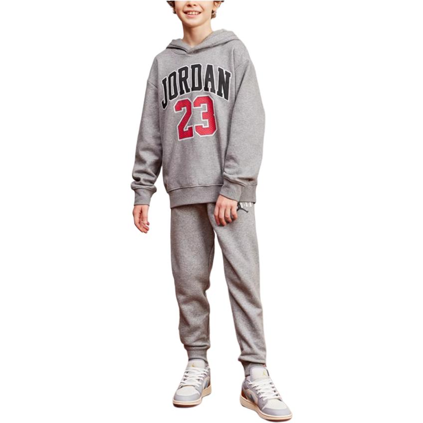 Jordan Hanorac Larg Trendy Versatil cu Litere și Cifre Hanorace Copii Gri Piatră JD2342098GS-001
