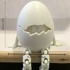 Cracked Egg Ornament With Movable Joints, Two Curious Eyes Peeking Out, Easter Decor for Living Room, Bookcase, Display Cabinet,