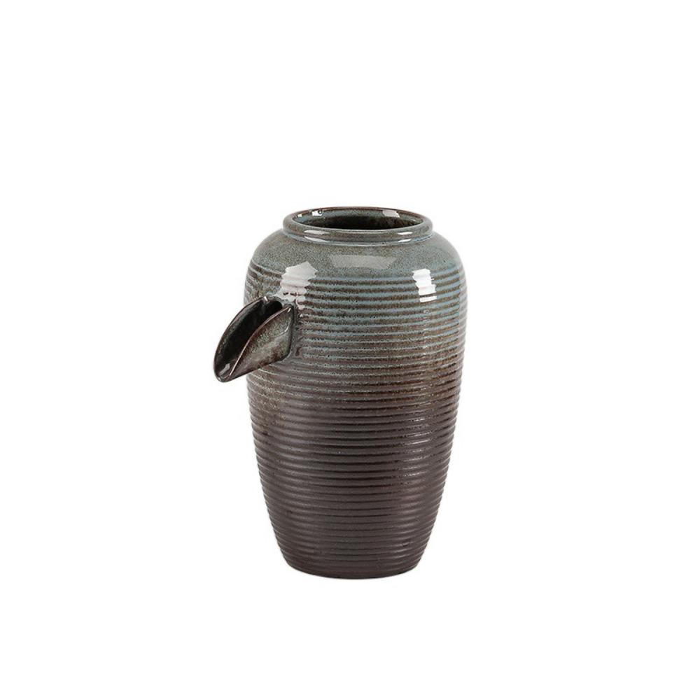 Top Opening Circulating Waterfall Jar Decorative Open Ceramic Tank Flowing Water Fountain  Office