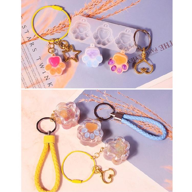 Cat Paw Silicone Mold Pendant Epoxy Resin Casting Mould Keychain Jewelry Making