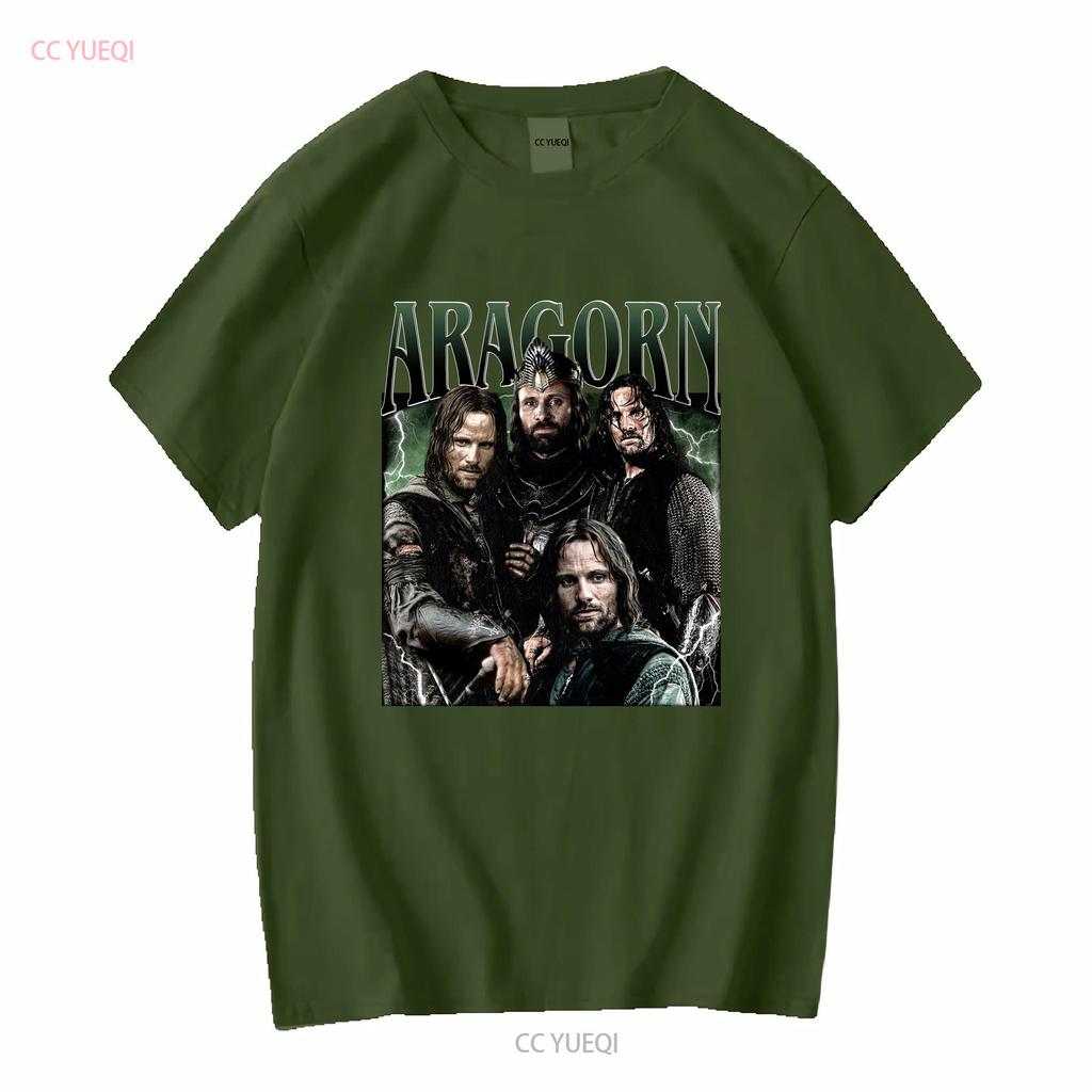 Aragorn Lotr T Shirt Donna E Uomo Viggo Mortensen Vintage manica lunga o corta vintage Lavato Unisex Elasticizzato Traspirante