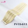 JENSFN Tape In Haarverlängerungen 100% Echtes Menschliches Haar Remy 16"-24" Zoll Braun Blond 613 Gerade PU Skin Weft Tape Ins Für Salon