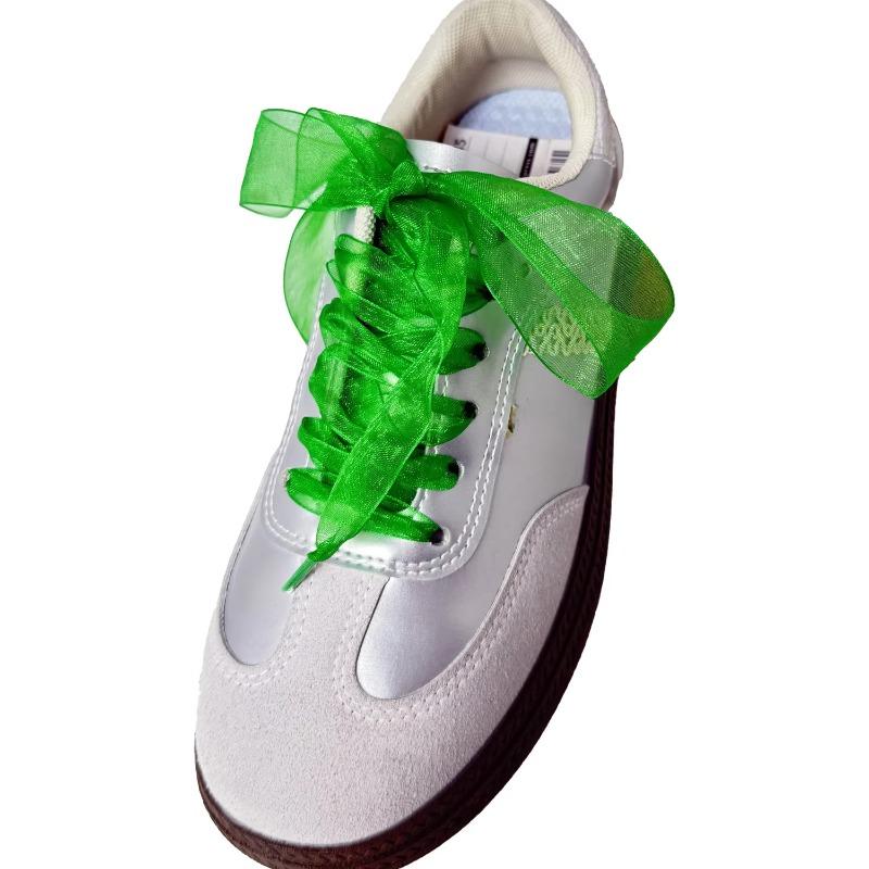 1Pair Women's Soft Casual Flat Shoestrings for Sneaker 2.5CM Wide Shoe Accessories Shoe Laces Silk Satin Ribbon Shoelaces