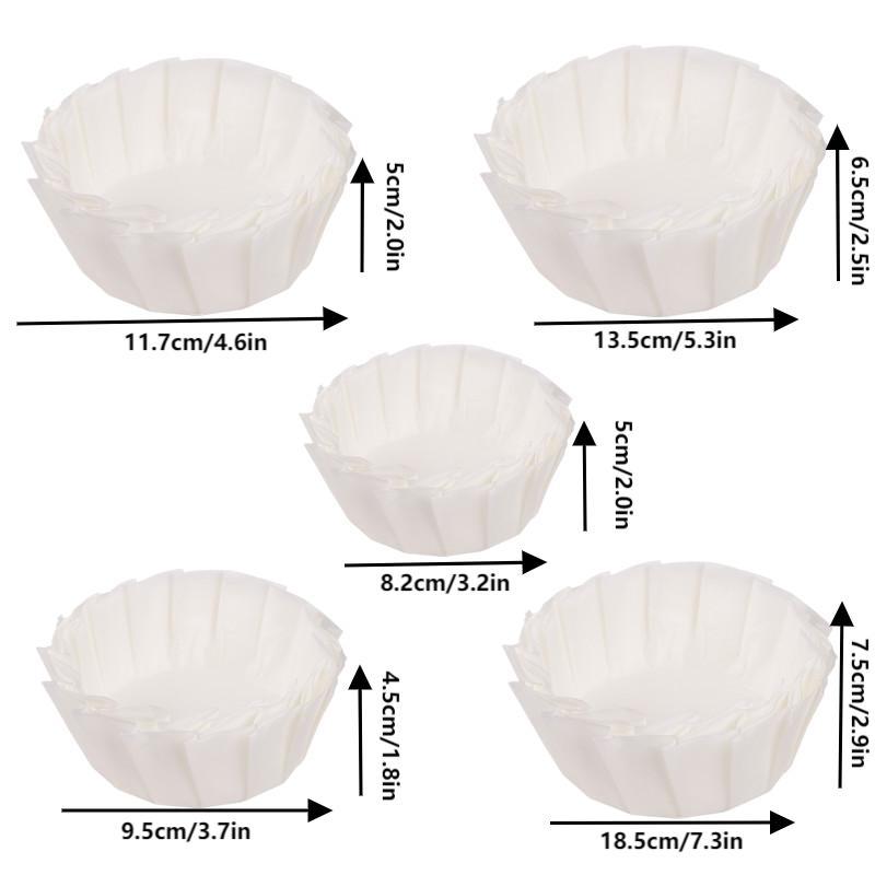 50Pcs/set Basque Oil Paper Tray Holder With Ruffled Edges 3.5/4/5/6/8Inch Non-stick Cheesecake Mousse Cake Wrappers