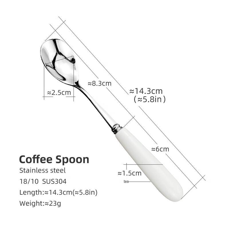 304 Stainless Steel Ceramic Handle Coffee Spoon