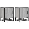 VidaXL Tables de chevet 2 pcs sonoma gris bois d'ingénierie et métal, meuble de chevet, table d'appoint, armoire de lit, 848716