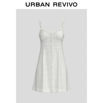 UR 2025 Summer Ruffle Camisole A-Line Dress