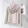 Double-Sided Solid Color Imitation Cashmere Scarf with Tassels – Cozy Korean Autumn/Winter Fashion for Students