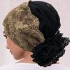 Embroidery Lace Turban Cap for Women Summer Breathable Head Wraps Bonnet