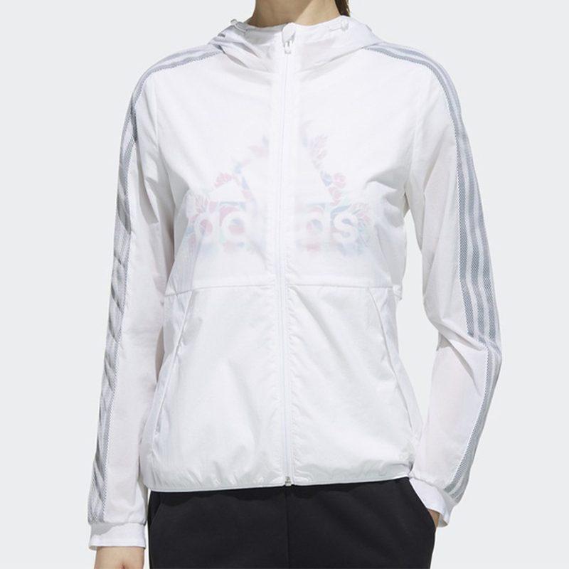 Adidas Jackets Women's White Hooded Moderate DY8641