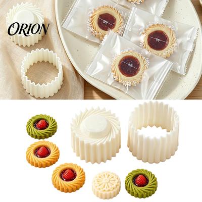 Home Baking Gadgets 2-in-1 Round Mooncake Mold, Double Ended Pastry Press with Scallop And Removable Abs Stamp Spiral Embossing for DIY Baking,