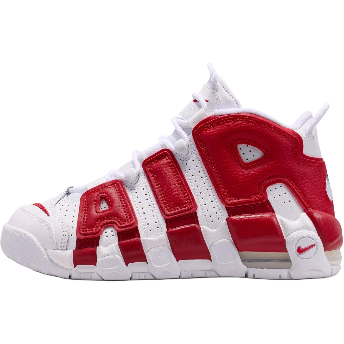 

Nike Air More Uptempo Mid top Children s Basketball Shoes White Red Unisex 415082-100(2026) 36.5