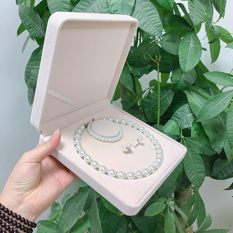Necklace box, earring bracelet box, high-end pearl necklace set gift box, three piece set packaging box, two-piece set packaging box