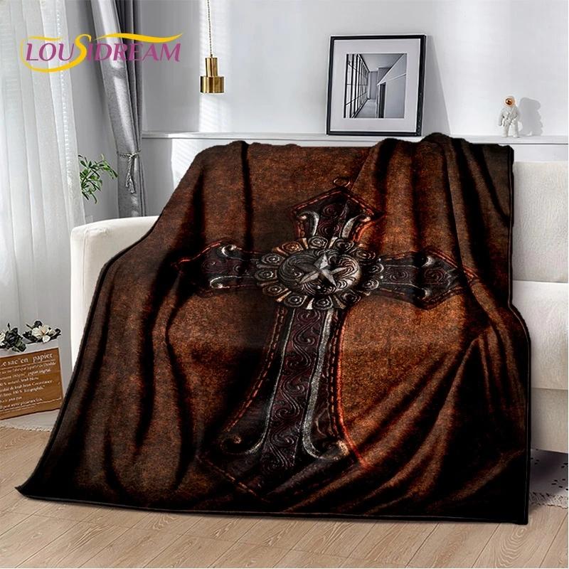 3D Pray Holy Bible Cross Jesus Soft Flannel Blanket for Bed Bedroom Sofa Picnic,Throw Blanket for Cover Outdoor Leisure Nap Gift