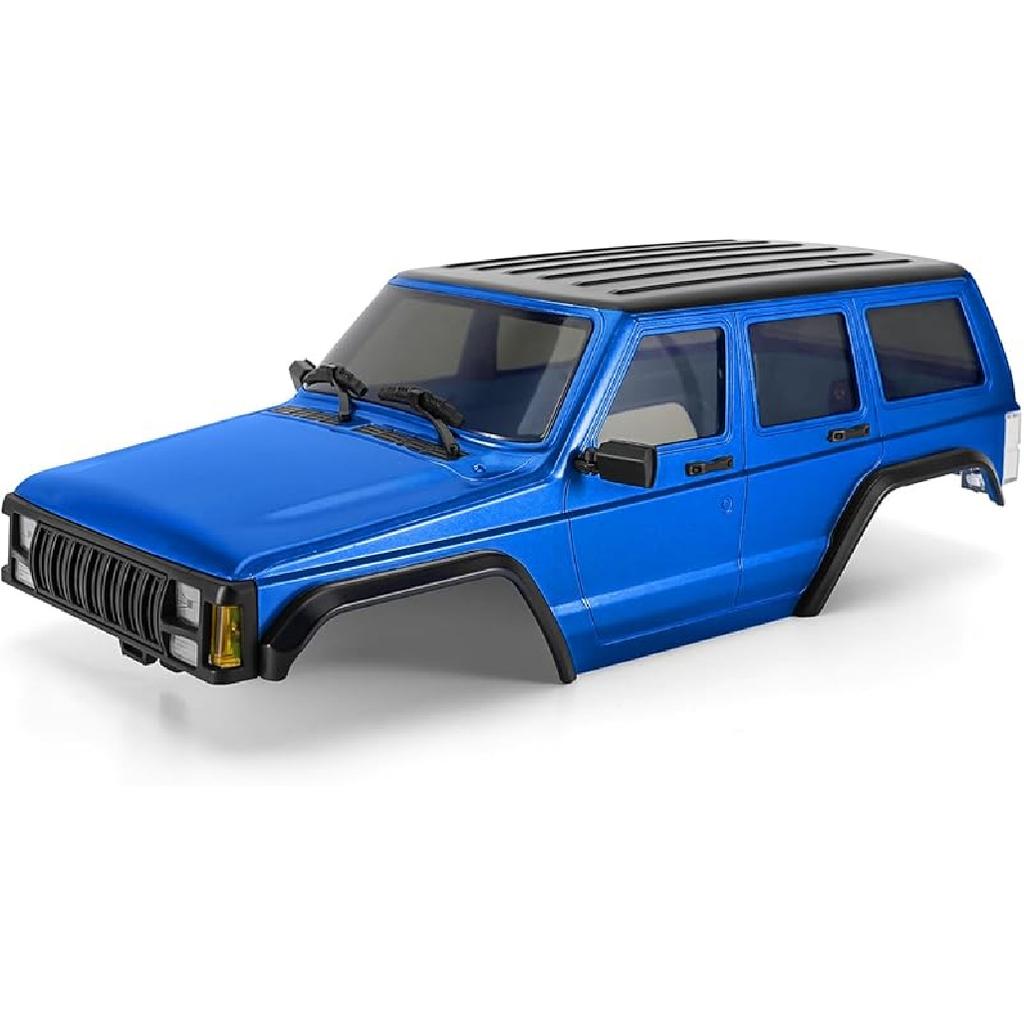 INJORA 6.10in 133g Wheelbase ABS Hardtop Cherokee Body for TRX4M Bronco Defender Chassis 1/18 RC Crawler Upgrade(Silver Grey)