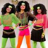 Women Fishnet T-Shirt Hollow Out Solid Color Loose Round Neck Three Quarter Sleeve Pullover See-through Nightclub Party Dance Top