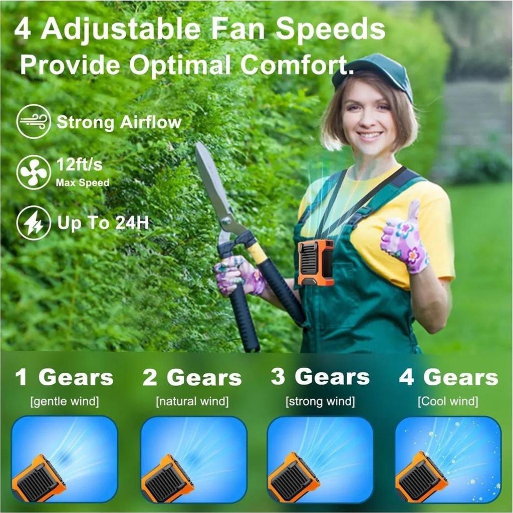 Waist Clip Fan USB Rechargeable Fan with Flashlight Portable waist fan Small Outdoor Camping Waist Fan For Outdoor Camping