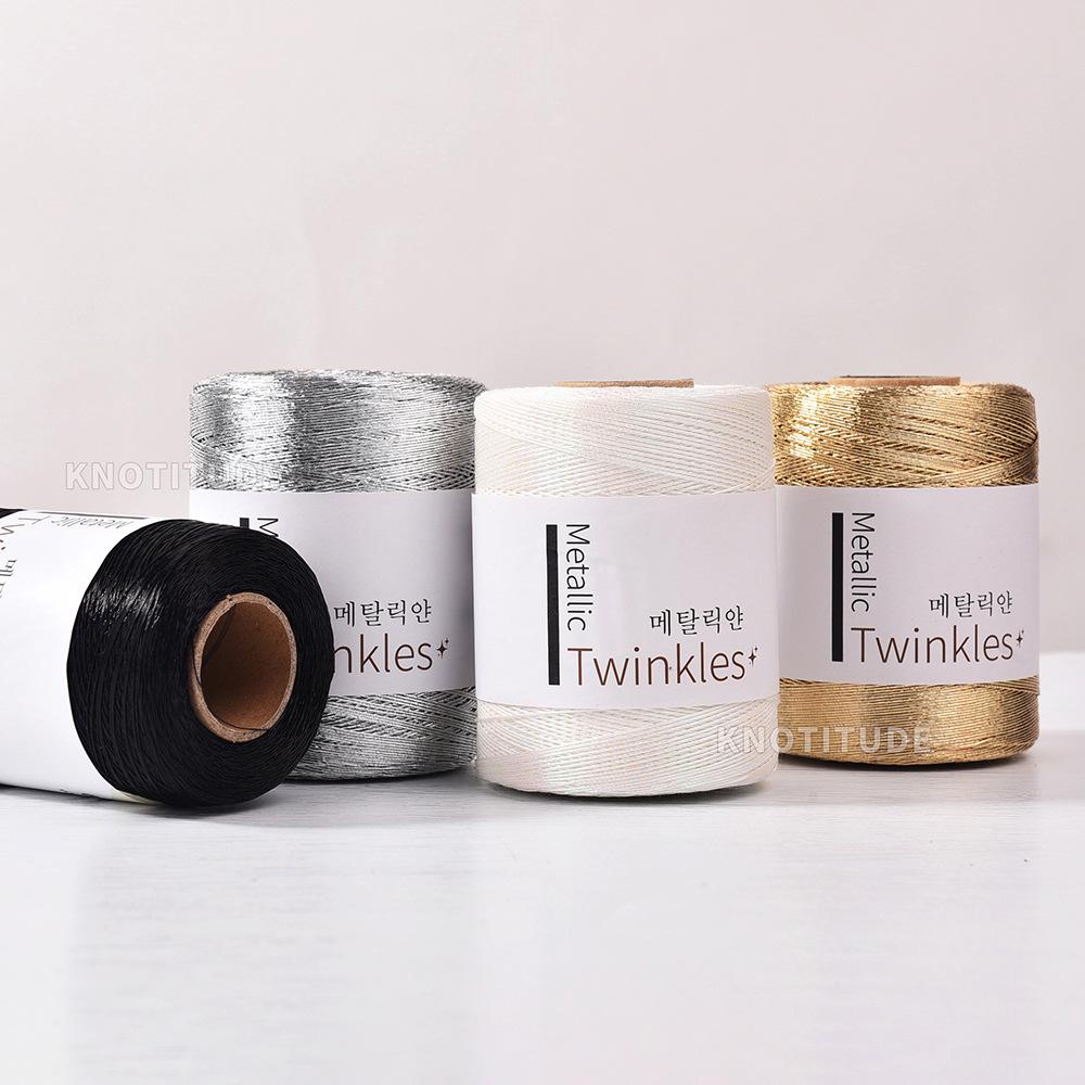 Korean Crochet Gold Hook 1mm Silver Thread Handmade Braided Rope for DIY Crochet Bags