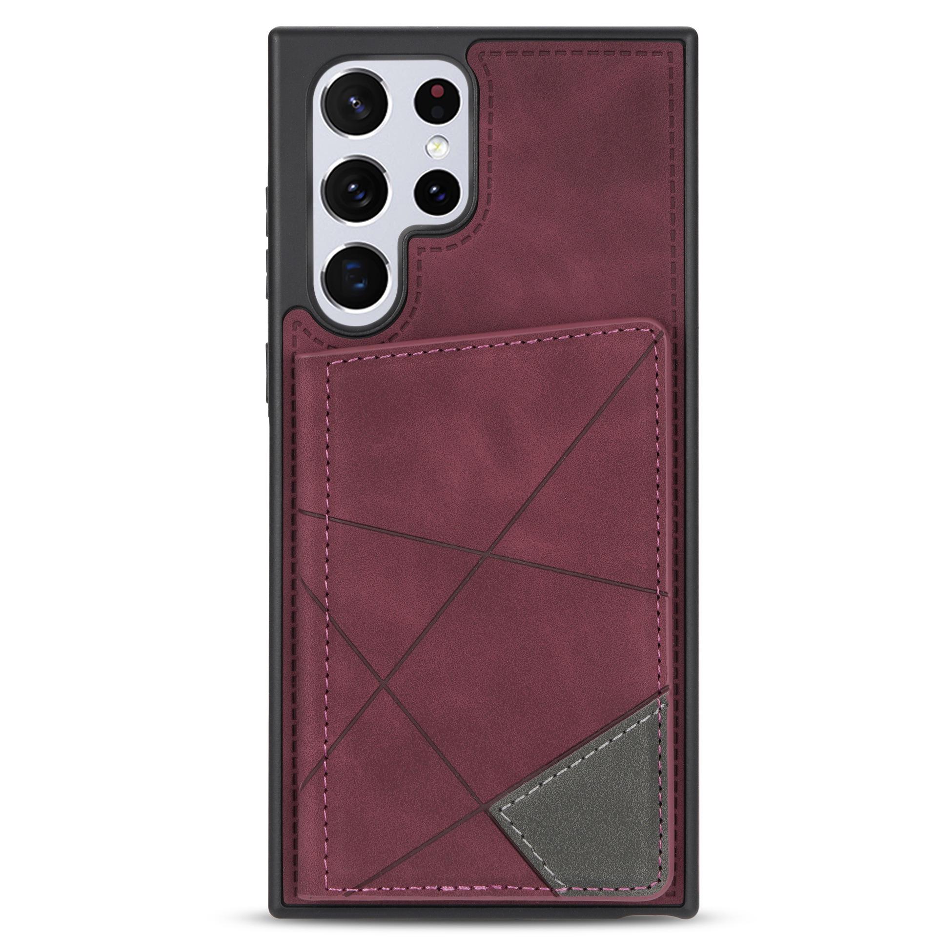 

Многофункциональный противоударный чехол для телефона Samsung S24 S23 Ultra для A54 A53 Защита A53 вино красного