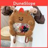Cartoon Brown Bear Girl Backpack With Embroidered Pvc Material For Daily Use