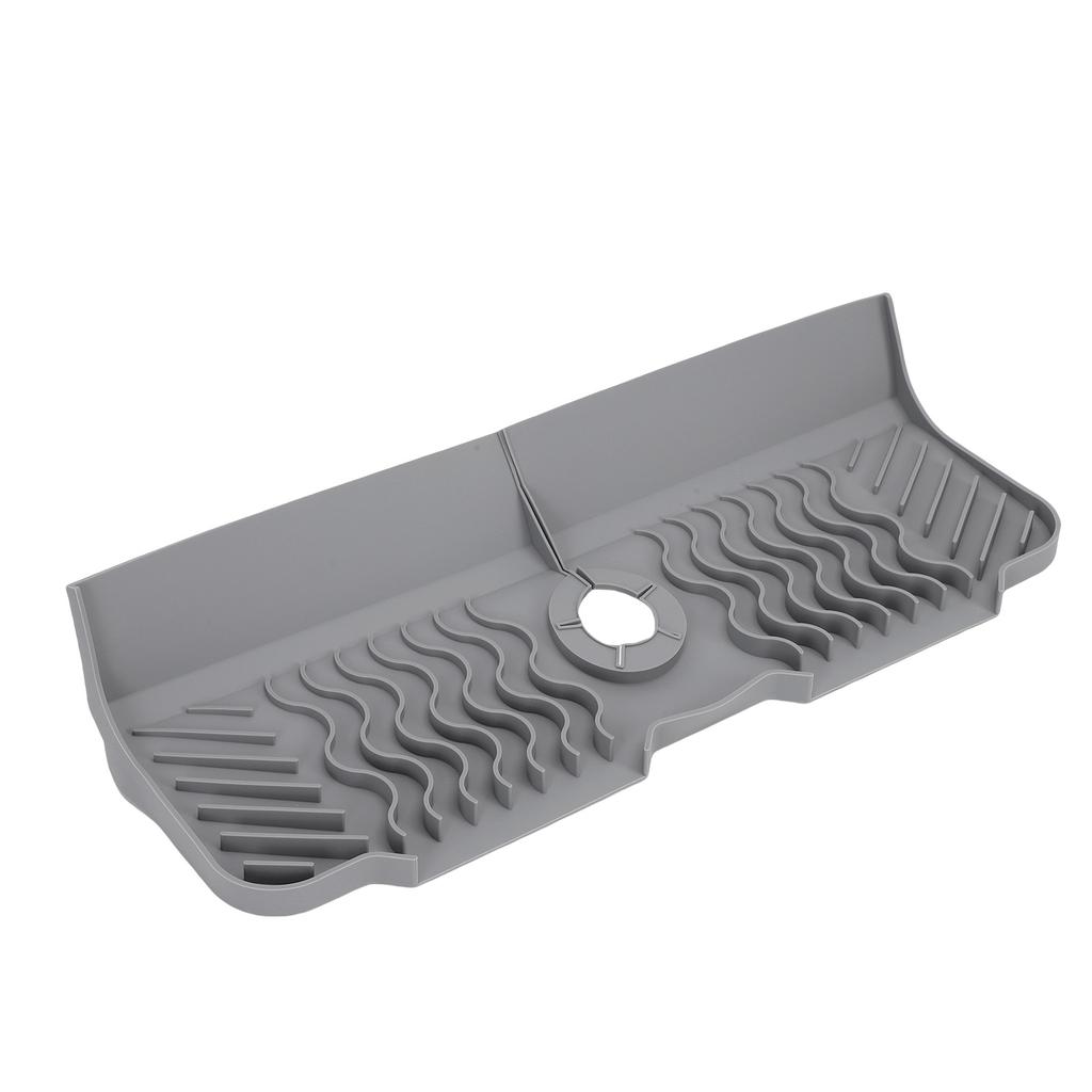 Silikon-Wasserhahnmatte 17,7 Zoll Spülbecken-Schutz Draining-Matte Spritzschutz Küchenspüle Trockenschale Matte für Arbeitsplatte
