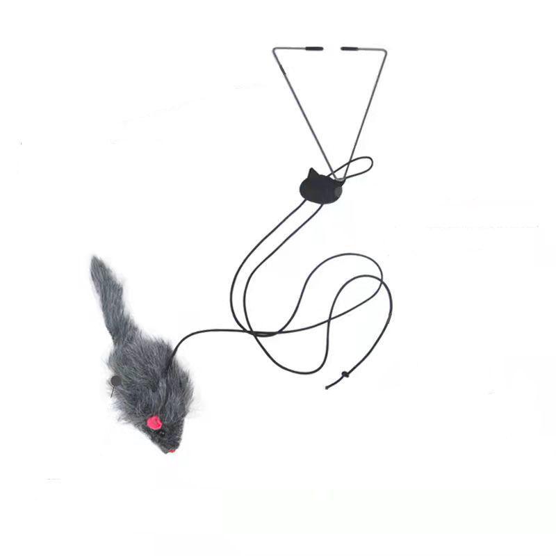 Door-Hanging Cat Teaser Wand: Interactive Bouncing Toy for Kitten Entertainment & Boredom Relief