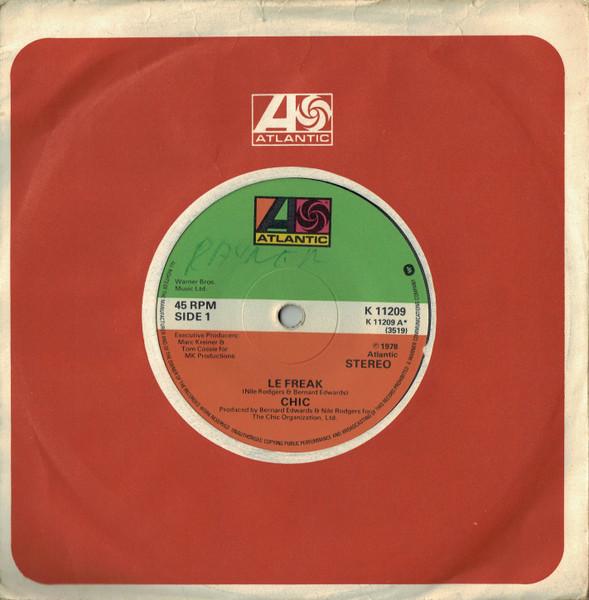 

7inch Record CHIC - Le Freak K11209 Atlantic 1978 UK Soul/Funk Used