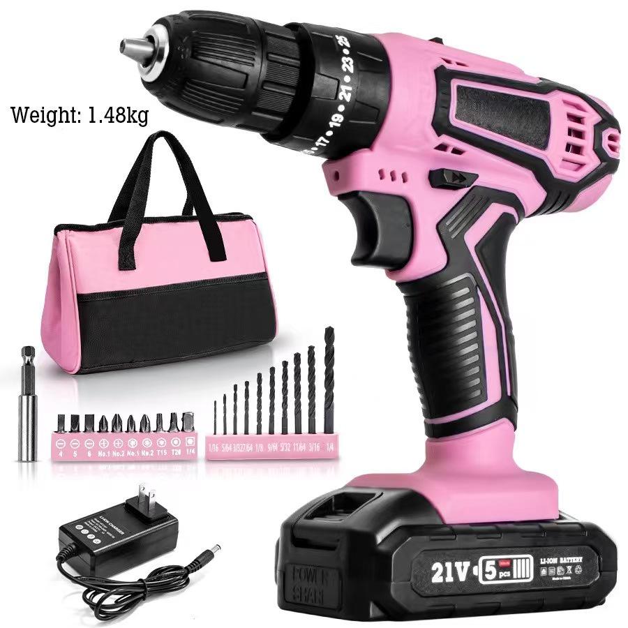 21V Portable Lithium Battery Rechargeable Impact Drill & Electric Screwdriver
