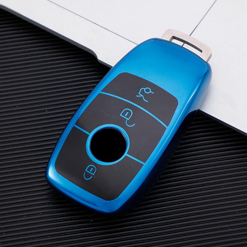 

ТПУ для Mercedes Benz E Class GLC CLA W222 W223 W212 W204 AMG 4-кнопочный пульт дистанционного управления Чехол для ключа автомобиля Держатель Аксессуары синий