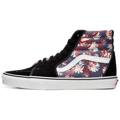 Sk8 Scarpe da Skate High Top Graffiti Floreale Scarpe da Ginnastica Unisex Nero Marrone VN0A4BV61JA
