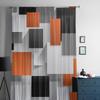Geometrische Figuren, orange, abstrakt, transparenter Vorhang für Schlafzimmer, Tüll-Voile-Vorhang für Küche, Wohnzimmer, Dekor, Fensterbehandlung