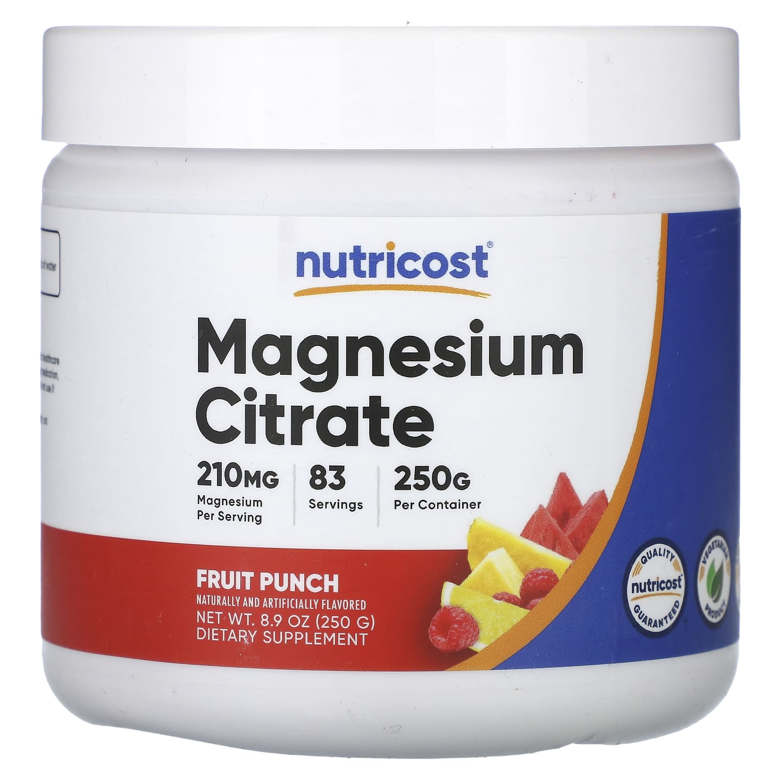 

Nutricost, Magnesium Citrate, Fruit Punch, 250 g (8.9 oz)