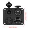 Keenso DC12/24V 4-Way Waterproof Switch Panel with LED Light, ON/OFF Toggle, 4.2A USB Socket, Voltmeter, and Cigarette Lighter (Blue Light) for Marine