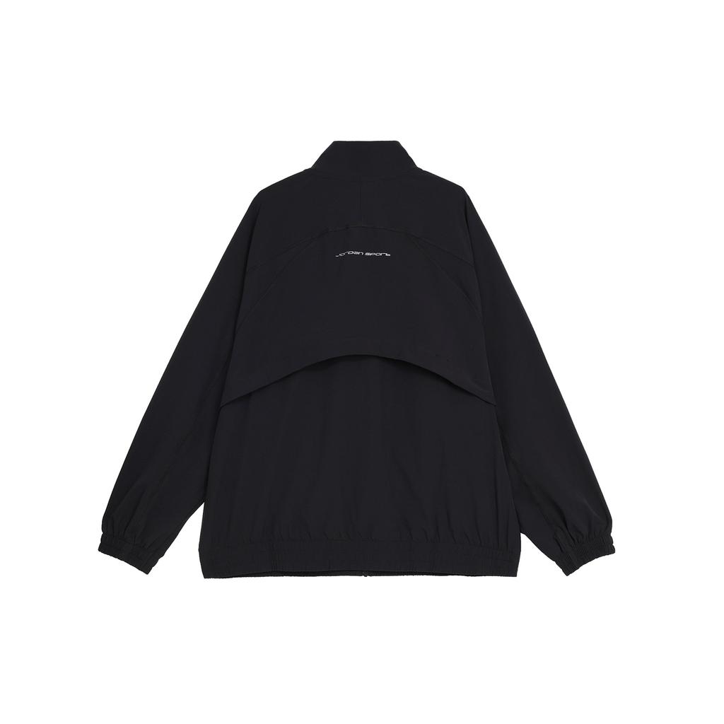 Jordan Solid Color Stand Collar Zip-Up Casual Jacket Women Jacket Black FN5144-010