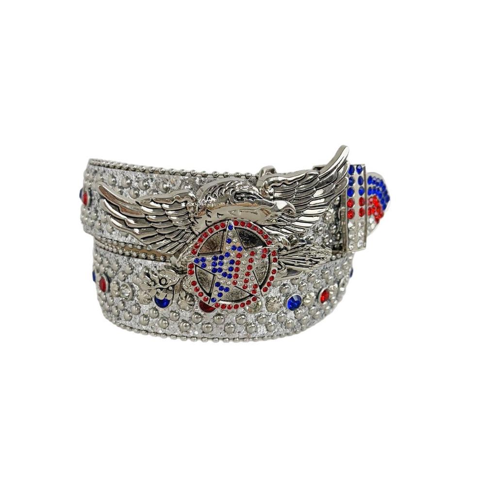 Punk Belt With Rhinestone Inlay For Women's Belt