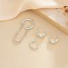 Fashion Metal Smooth Surface C-Shaped Ear Buckle Without Ear Holes, Simple Wind Metal Chain Fringed Stud Earrings