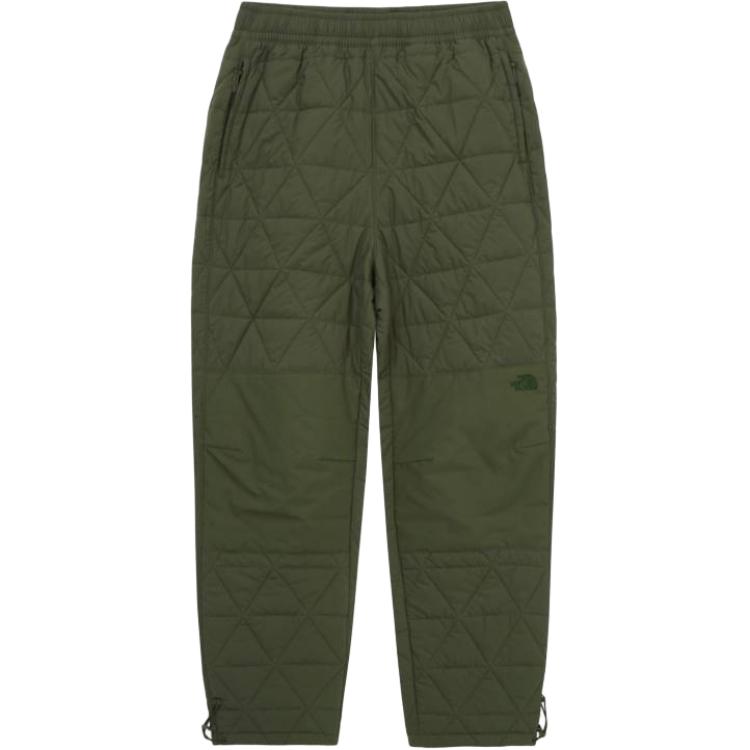 The North Face SS24 Eco Warm Technology Mid Waist Straight Leg Windproof Waterproof Thick Warm Cuffed Casual Pants Men Pants Dark-Green NP6NQ55B