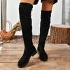 New Fashion Women's High Boots Solid Color Slip-on Comfortable Versatile Lace-up Spring and Autumn Women's Nude Boots