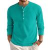Men's Loose Casual Button Down Collar Long Sleeve Top