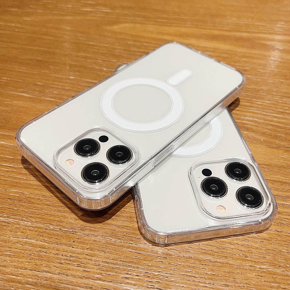 KEYSION Crystal HD Transparent for Magsafe Magnetic Wireless Charge Case for iPhone 11 12 13 14 Pro Max Hard Clear Cover