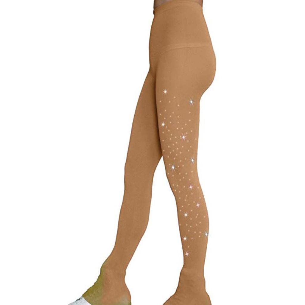 Figure Skating Tights Over The Boot Crystals Leggings with Boots Buckle
