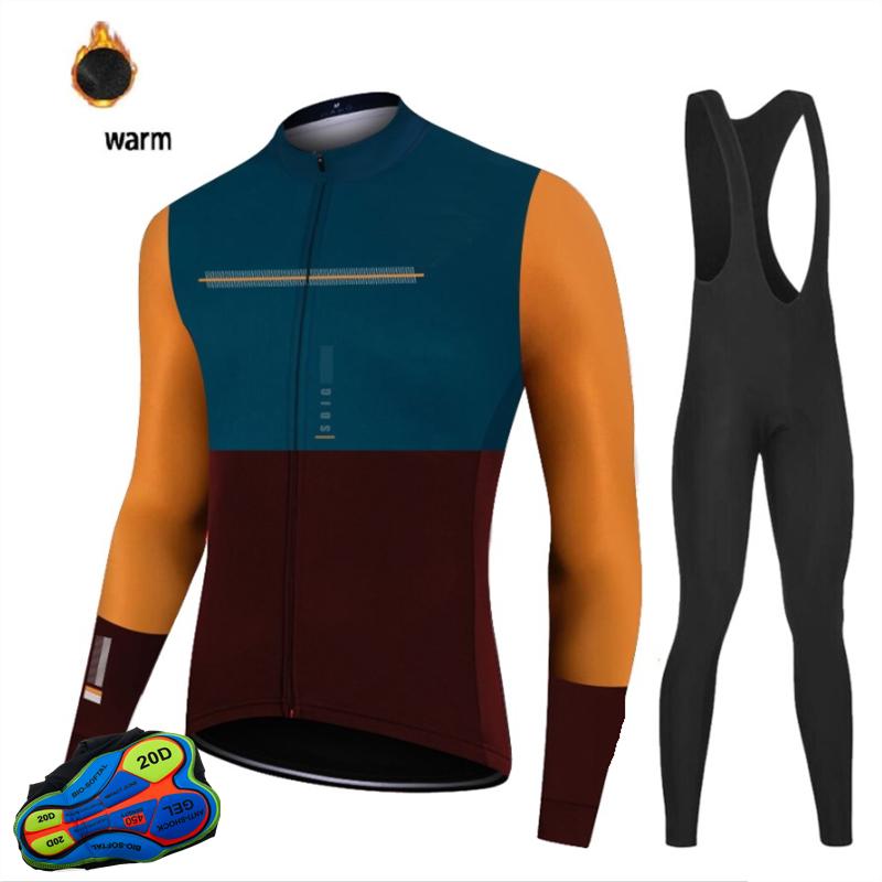 2026 Winter Thermal Fleece Long Sleeve Cycling Jersey Set Bib Pants Ropa Ciclismo Bicycle Clothing MTB Bike Men Clothes Suit