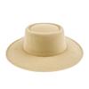 Formal Britishstyle Hat Wide Brim Flat Top Solid Color Winter Frenchinspired