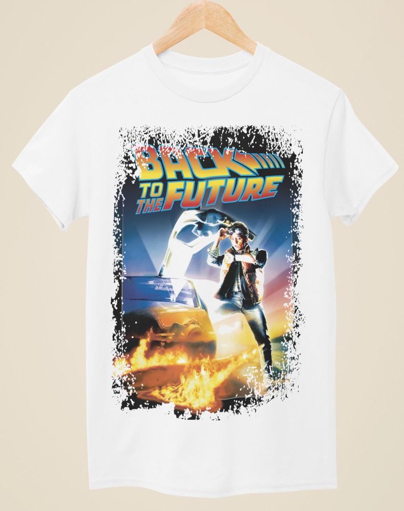 Back to the Future - Movie Poster Inspired Unisex White T-Shirt Unisex T-Shirt XL