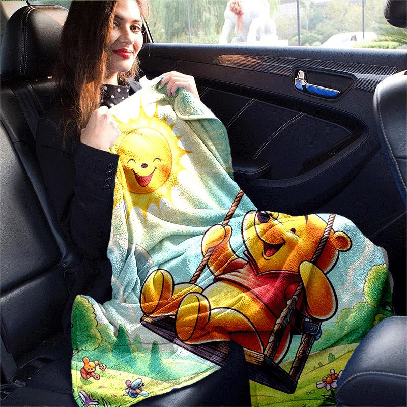 1pc Winnie The Pooh Printing Blanket - Soft, All-Season Throw for Office Blanket, | Personalized Gift with Adorable Cartoon Design